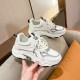 Sports Style Flat Bottom Lace Up Breathable Women Sneakers - Black image