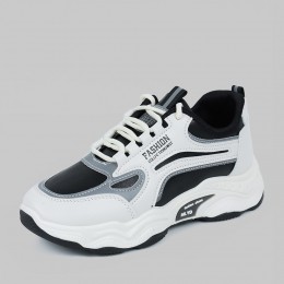 Contrast Color Lace Up Running Platform Booster Sneakers - Black