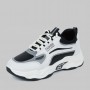 Contrast Color Lace Up Running Platform Booster Sneakers - Black