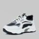 Contrast Color Lace Up Running Platform Booster Sneakers - Black