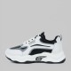 Contrast Color Lace Up Running Platform Booster Sneakers - Black