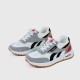 Lace Up Mesh Striped Patchwork Breathable Sports Sneakers - White image