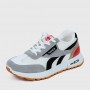 Lace Up Mesh Striped Patchwork Breathable Sports Sneakers - White