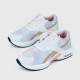 Lace Up Breathable Round Toe Mesh Sports Sneakers - Pink image