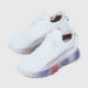 Light Weight Round Toe Lace Up Breathable Sports Sneakers - White image