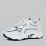 Contrast Color Lace Up Running Platform Booster Sneakers - Grey