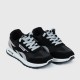 Lace Up Mesh Striped Patchwork Breathable Sports Sneakers - Black image