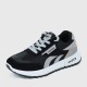 Lace Up Mesh Striped Patchwork Breathable Sports Sneakers - Black image