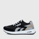 Lace Up Mesh Striped Patchwork Breathable Sports Sneakers - Black image