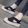 Casual Style Breathable Thick Bottom Pedal Loafer Shoes Black