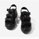 Casual Style Peep Toe Hollow Muffin Velcro High Wedge Sandals - Black image