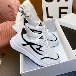 Round Toe Mesh Breathable Lace Up Sneakers - Black