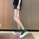 Velcro Closure Leopard Flowers Colorful Classy Sneakers - Green image