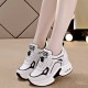 Thick Soled Comfortable Platform Lace Up Women Sneakers Black image