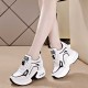 Thick Soled Comfortable Platform Lace Up Women Sneakers Black image