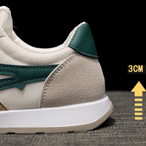 Canvas Breathable Sporty Lace Up Women Stripes Sneakers - Green image
