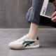 Canvas Breathable Sporty Lace Up Women Stripes Sneakers - Green image