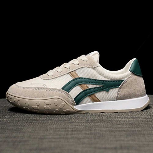 Canvas Breathable Sporty Lace Up Women Stripes Sneakers - Green image