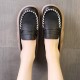 Casual Shallow Mouth Thick Sole Slip On Loafers Casual Shoes Black image