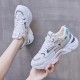 Breathable Hollow Out Mesh Lace up Women Sneakers - Pink image