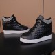 Comfort Rhinestone Decorated High Top Women Fashion Sneakers - Black image