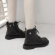 Round Toe High Top Comfortable Lace Up Women Boots Black image