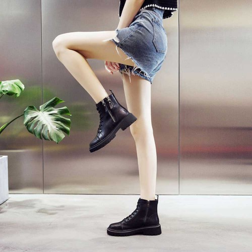 Casual Style Soft Side Zipper Women Ankle Boots Black image