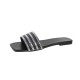 Rhinestone Non Slip Square Head Flat Bottom Slippers - Black image