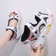 Rainbow Thick Bottom Velcro Closure Soft Sports Sandals - White image
