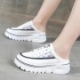Comfort Round Toe Lace Up Low Top Sport Sneakers - Black