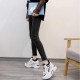  Platform Mesh Round Toe Thick Bottom Breathable Sneakers - Black image