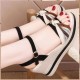 Comfortable Fish Mouth Soft Soled Buckle Closure Wedge Sandals - Black image