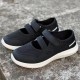 Comfort Shallow Mouth Velcro Closure Flat Casual Shoes - Black image