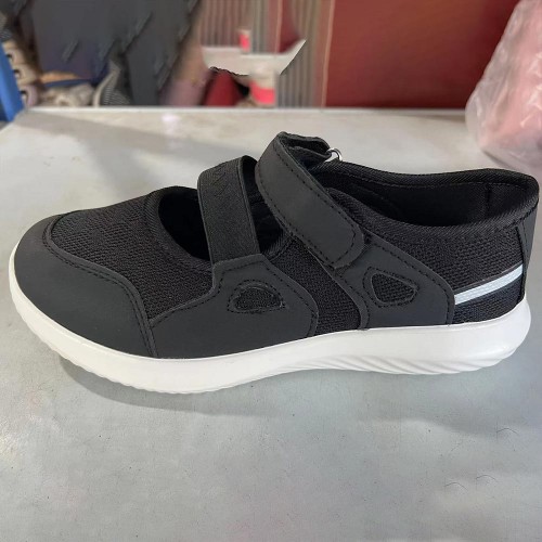 Comfort Shallow Mouth Velcro Closure Flat Casual Shoes - Black image