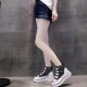 Platform Thick Bottom Mesh Velcro Soft Sole Women Sneakers - Black image