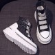 Platform Thick Bottom Mesh Velcro Soft Sole Women Sneakers - Black image