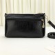 Korean Style Floral Zipper Diagonal Shoulder Bag - Black image
