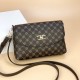 Elegant Flap Floral Printed Zipper Pocket Shoulder Bag - Brown image