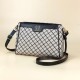 Plaid Cross Border Detachable Handle Geometric Hand Bag - Brown |image