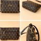 Oblique Adjustable Stripe Floral Women Shoulder Bag - Dark Brown image