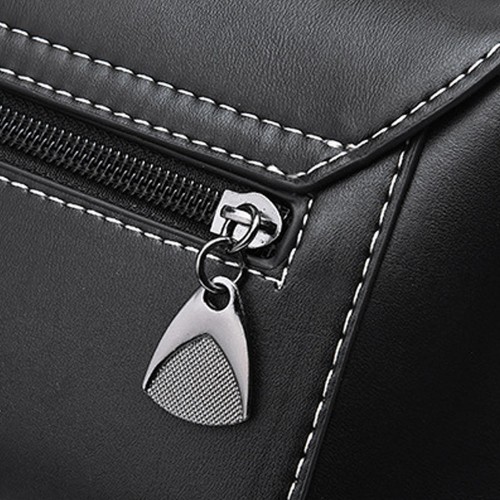 Stylish & Functional Removable Strip Round Shoulder Bag - Black image