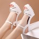 Bohemian Platform Buckle Strap Women High Heel Sandals - White image
