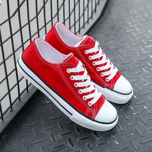 Women Red Color Comfty Canvas Shoes For Women image