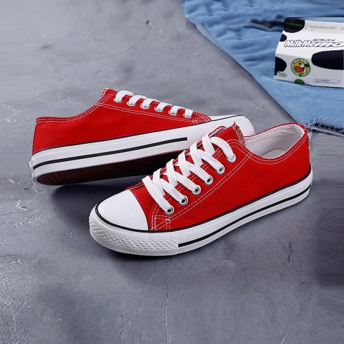 Women Red Color Comfty Canvas Shoes For Women image