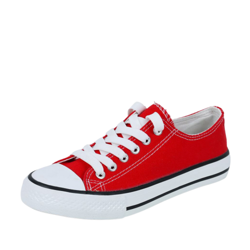 Women Red Color Comfty Canvas Shoes For Women image