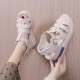 Fish Mouth Strappy Hollow Buckle Closure Wedge Sandals - Cream image