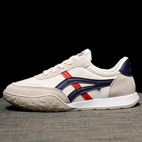 Canvas Breathable Sporty Lace Up Women Stripes Sneakers - Blue image