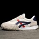 Canvas Breathable Sporty Lace Up Women Stripes Sneakers - Blue image