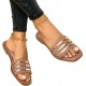 Casual Style Non Slip Square Toe Flat Slippers - Pink image