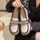 Platform Sponge Bottom Slip On Rhinestone Loafers Shoes - Cream image